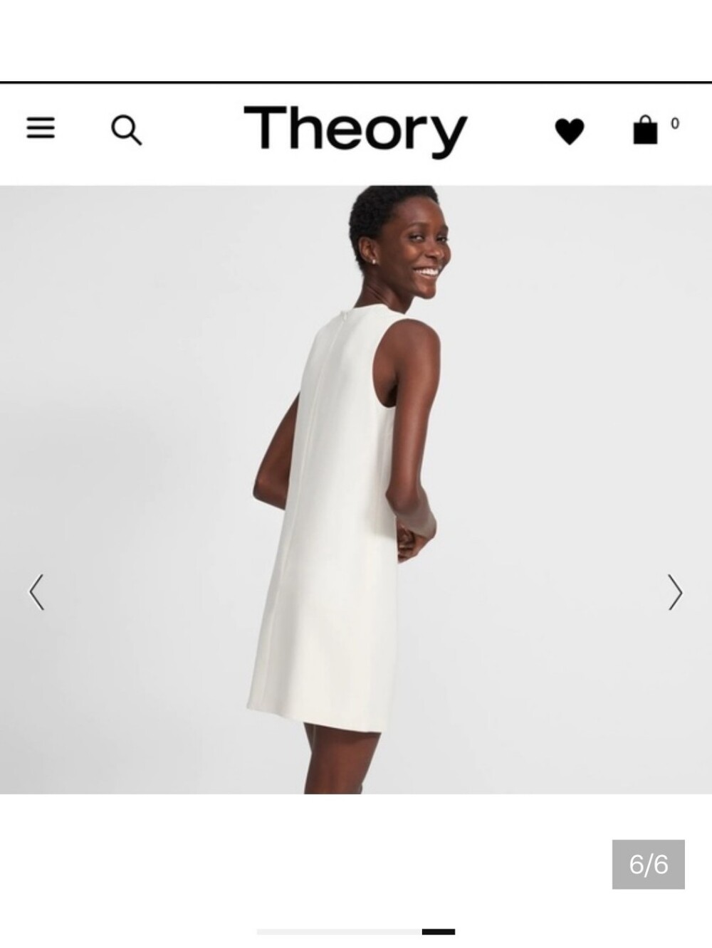 Theory Sleeveless Shift Dress in Cream